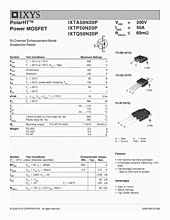 DataSheet IXTQ50N20P pdf